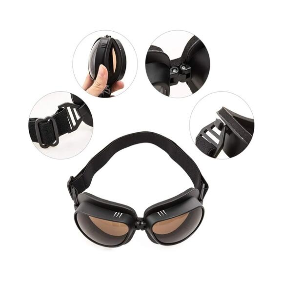 Motorcycle Goggles Pilot Retro Adjustable Motocross 4 Wheeler Outdoor Eyewe... - Picture 6 of 6